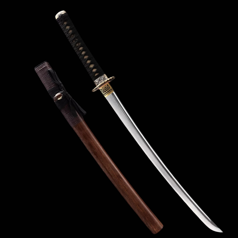 Wakizashi de acero de Damasco