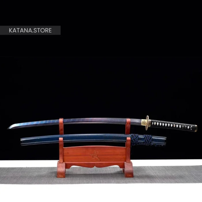 Black and blue katana