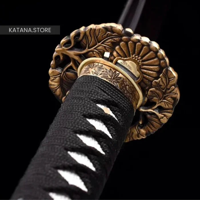 Black and blue katana