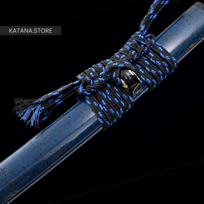 Black and blue katana