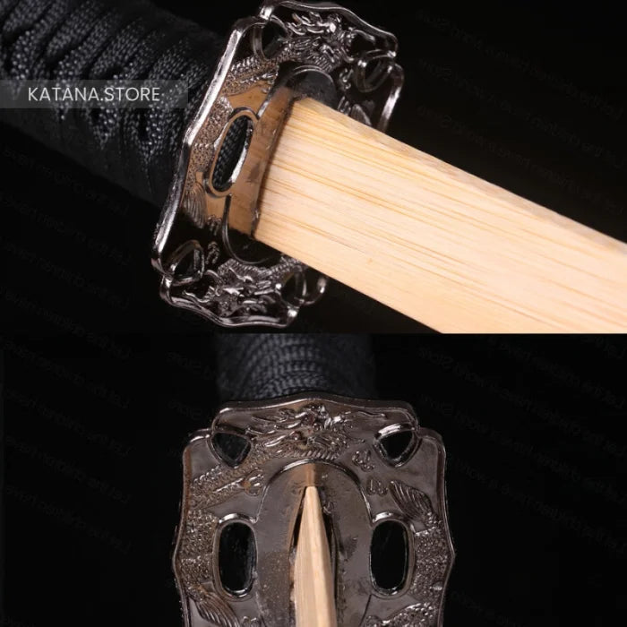 Black wooden katana