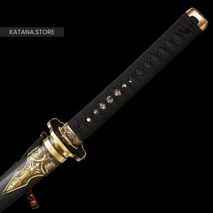 Blue and gold katana