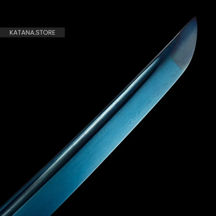 Blue and gold katana