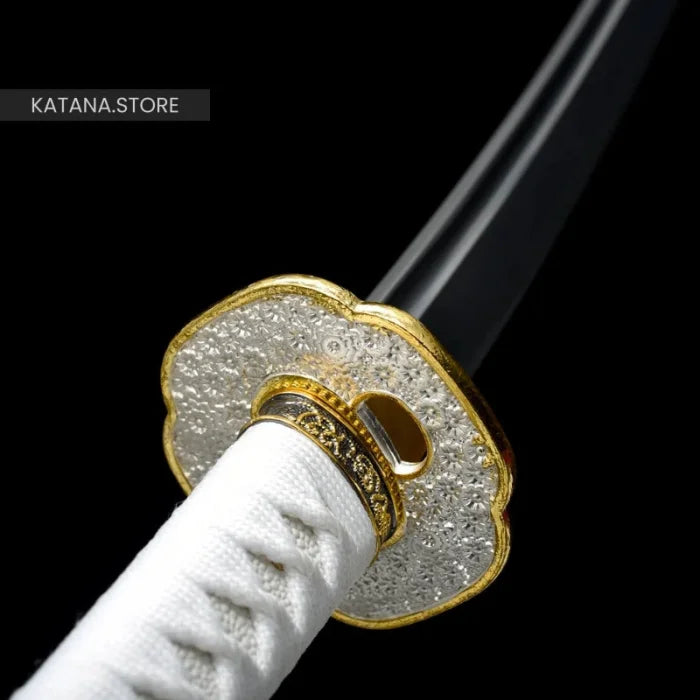 White and gold katana