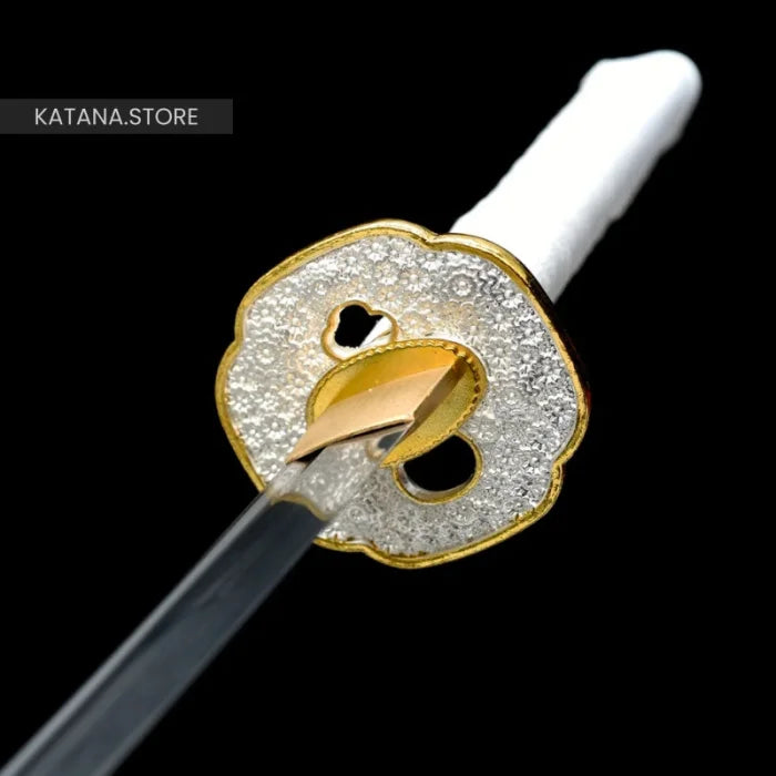 White and gold katana