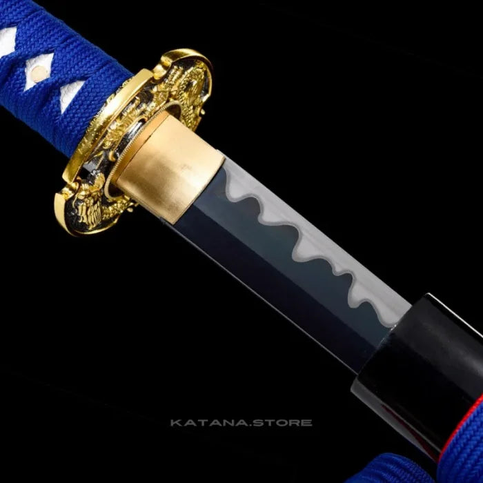 Black Katana with Gold Dragon