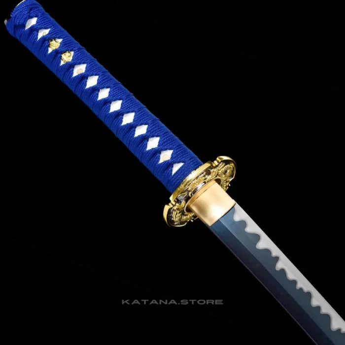 Black Katana with Gold Dragon