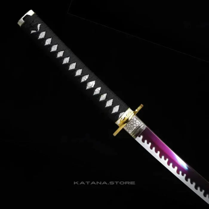 Black Purple and Silver Katana Sword