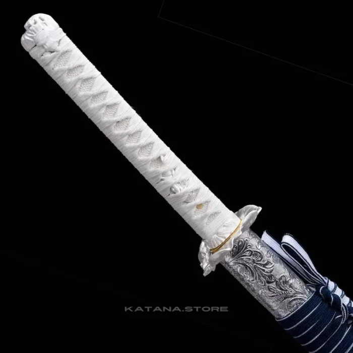 Blue and white katana